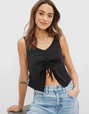 AE Silky Cinch-Front Tank Top