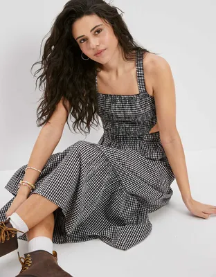 AE Smocked Cut-Out Midi Dress