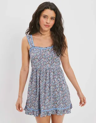 AE Floral Tie-Back Babydoll Mini Dress