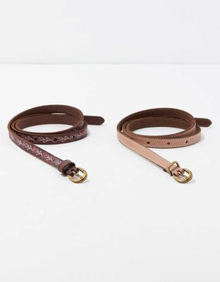AEO Skinny Western Belt 2-Pack