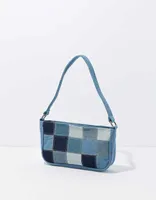 AEO Denim Patchwork Baguette Bag