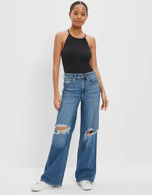 AE Dreamy Drape Stretch Super High-Waisted Baggy Wide-Leg Jean