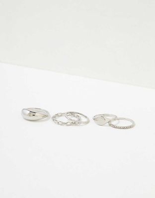 AEO Silver Rings 5-Pack