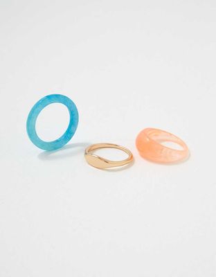 AEO Bright Resin Ring 3-Pack