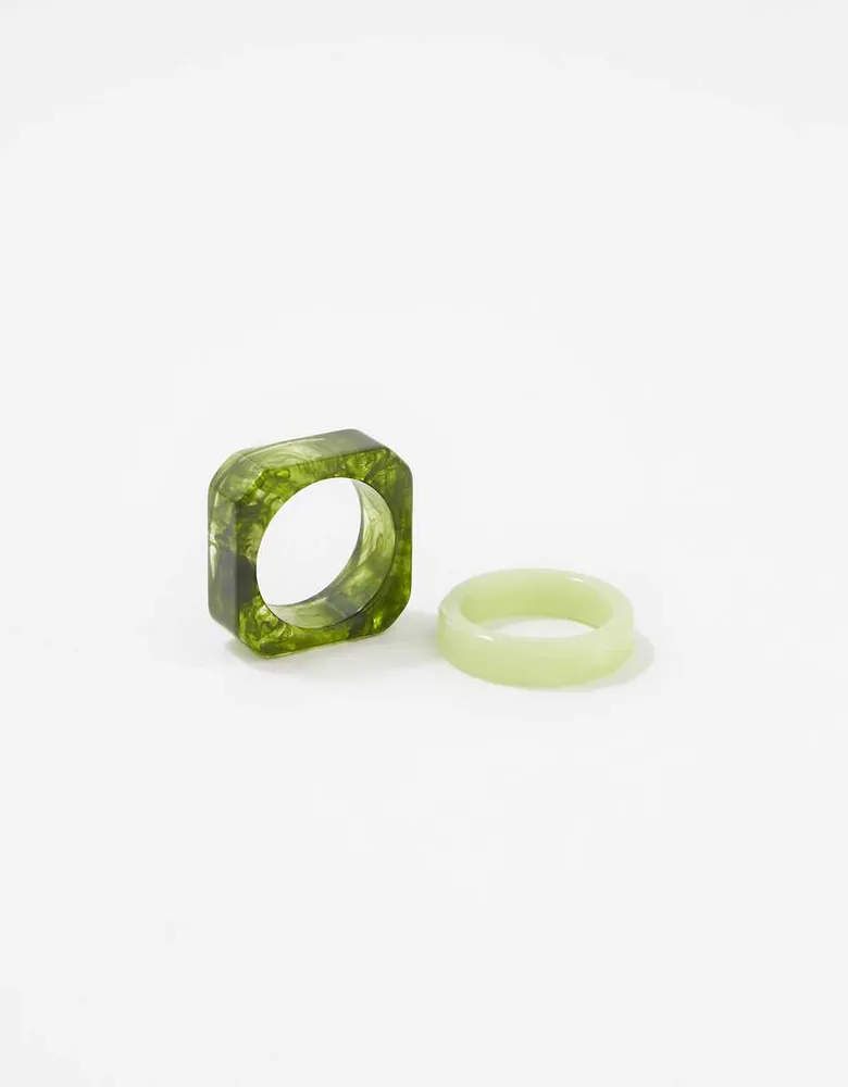 AEO Green Resin Ring 2-Pack