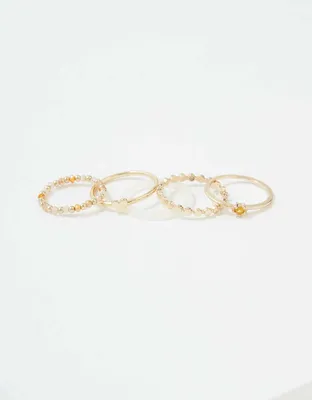AEO Neutral Beaded Ring 5-Pack