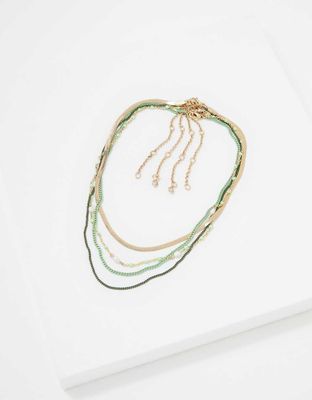 AEO Pops of Green Necklace 4-Pack
