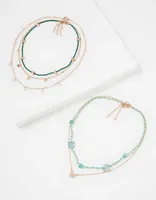 AEO Beaded Butterfly Necklace 4-Pack