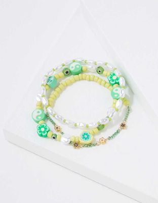 AEO Green Charm Bracelet 3-Pack