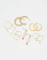 AEO Orange Beaded Hoop Earring 6-Pack