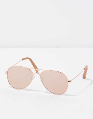 AEO Classic Rose Gold Aviator Sunglasses