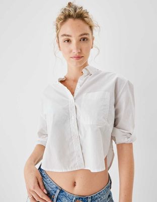 AE Cropped Button-Up Shirt