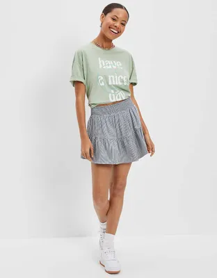 AE Denim Tiered Mini Skort