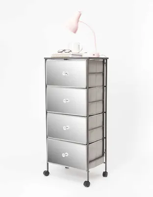 Dormify Tall Mirrored 4-Drawer Cart