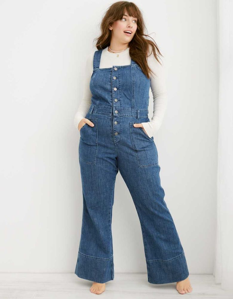 aerie denim jumpsuit