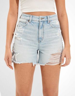 ae denim baggy mom shorts