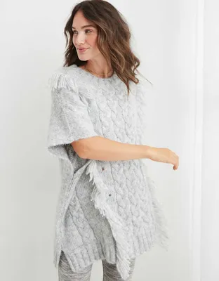 Aerie Fringe Cable Pullover