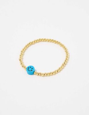 Jill & Ally Heart Smiley Gold Ball Bracelet