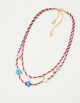 Aerie Happy Charm Cord Necklace