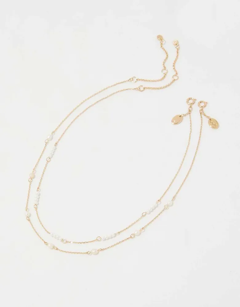 Aerie Dainty Pearl Necklace Pack