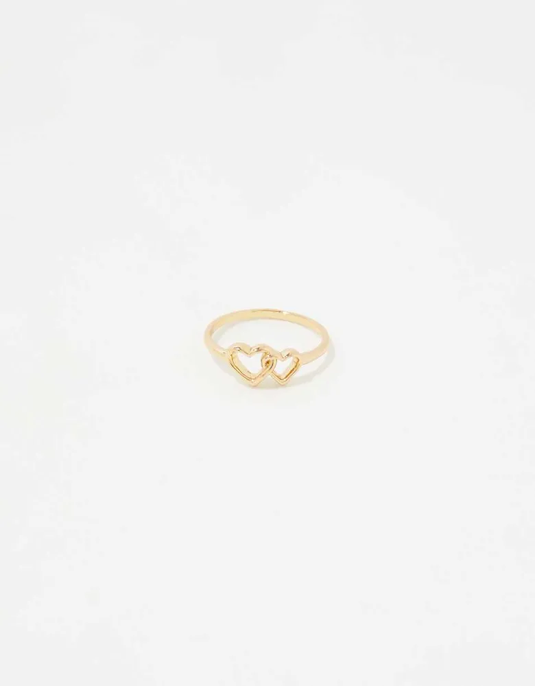 Aerie Double Heart Ring