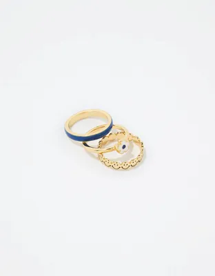 Aerie Gold Ball And Flower Ring Pack