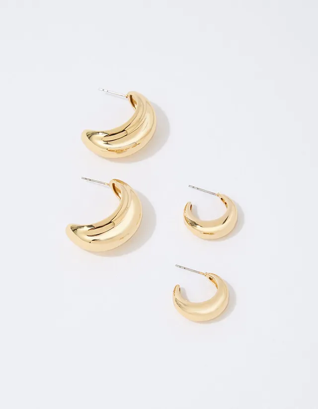 Aerie Neon Clear Hoop Earrings