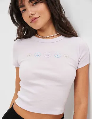 AE Cropped Embroidered Tee