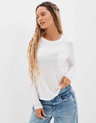 AE Soft & Sexy Long-Sleeve Pocket T-Shirt