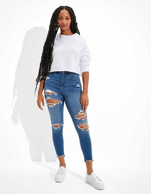 AE Dream Ripped Curvy High-Waisted Jegging Crop