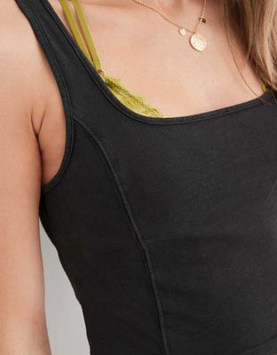 Aerie Corset Cropped Tank Top