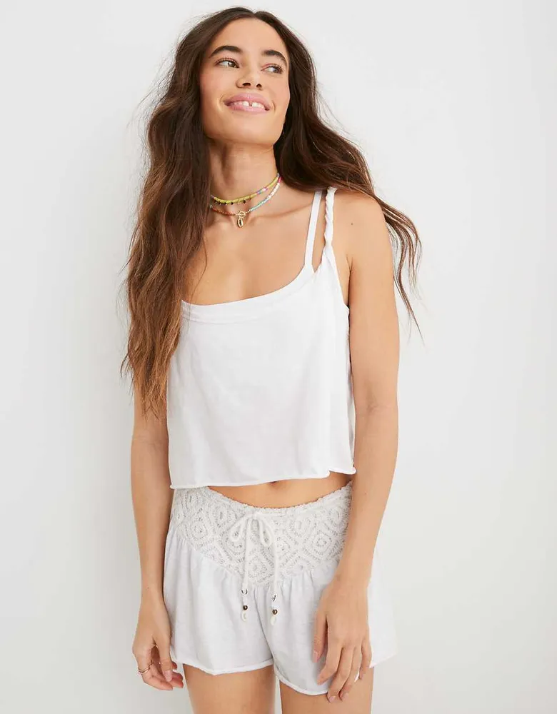 Aerie Cropped Twisted Tank Top