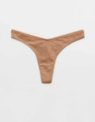 Aerie Pointelle High Cut Thong Underwear