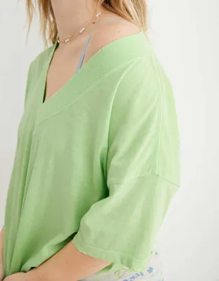 Aerie Oversized Extreme V-Neck Boyfriend T-Shirt