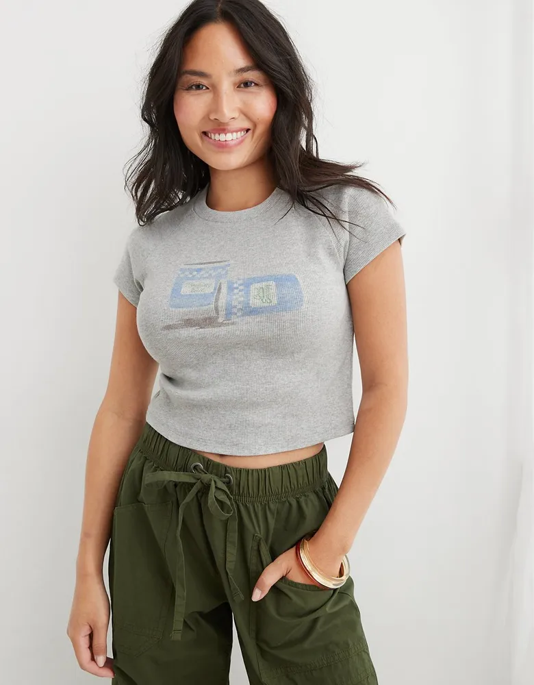Aerie Cropped Ribbed Baby T-Shirt