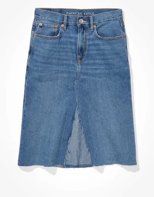 AE Real Good Repurposed Denim Midi Skirt