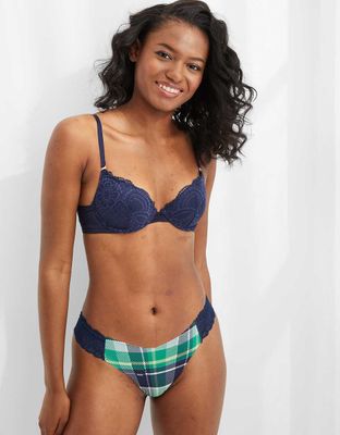Aerie No Show Holiday Best Lace Thong Underwear