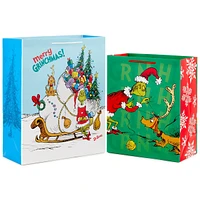 Hallmark Dr. Seuss Grinch Gift Bag Set for Kids (2 Bags: 1 Large 13",