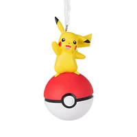 Pokémon Pikachu on Poké Ball Christmas Ornament