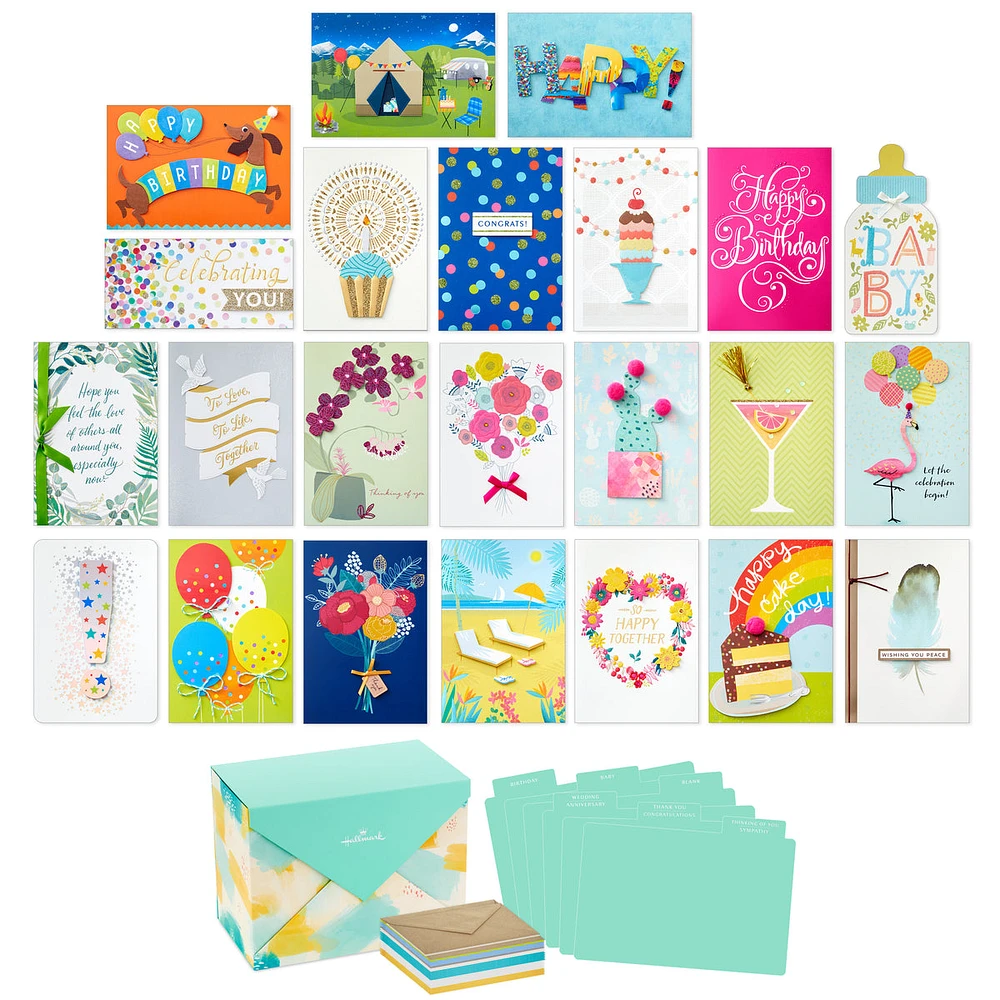 Hallmark Pack of 24 Handmade Assorted Boxed Greeting Cards