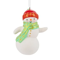 Festive Snowman Christmas Ornament, Ceramic