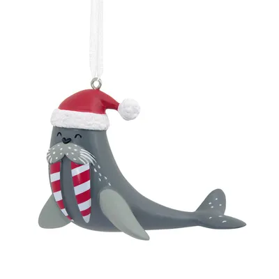 Festive Walrus Christmas Ornament