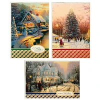 Hallmark Thomas Kinkade Boxed Christmas Cards Assortment, Snowy Scenes