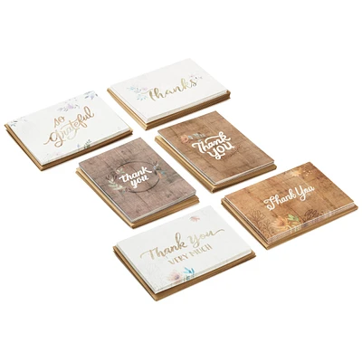 Hallmark Thank You Cards Assortment, Rustic Flowers (48 Thank You Note