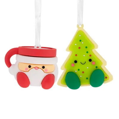 Better Together Santa Milk Mug and Christmas Tree Cookie Magnetic Ornaments, Set of 2