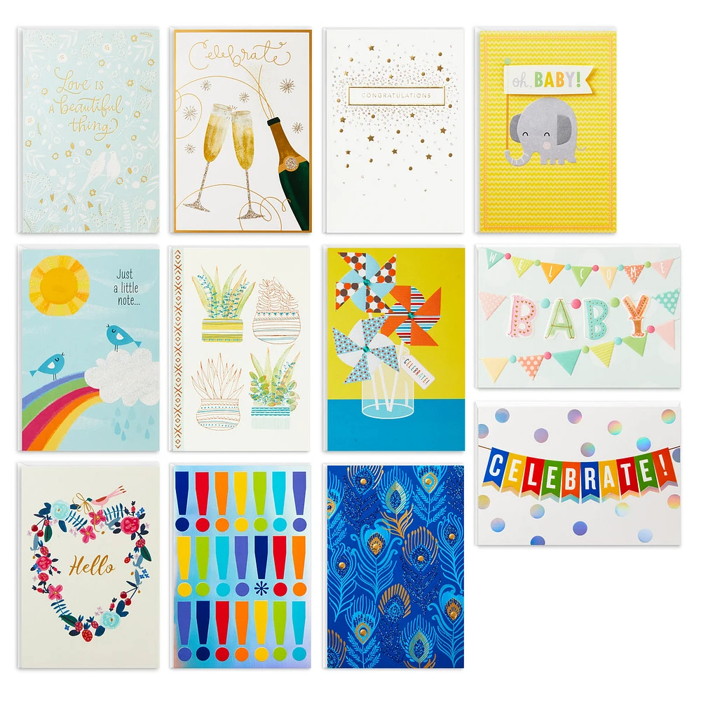 Hallmark All Occasion Cards Assortment—Birthday, Congratulations, Blan