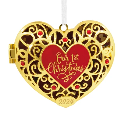 Our First Christmas Heart Locket 2024 Christmas Ornament, Metal