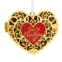 Our First Christmas Heart Locket 2024 Christmas Ornament, Metal