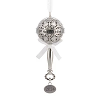 Hallmark Christmas Ornament (1er Noël de Bébé Silver Baby Rattle 2024