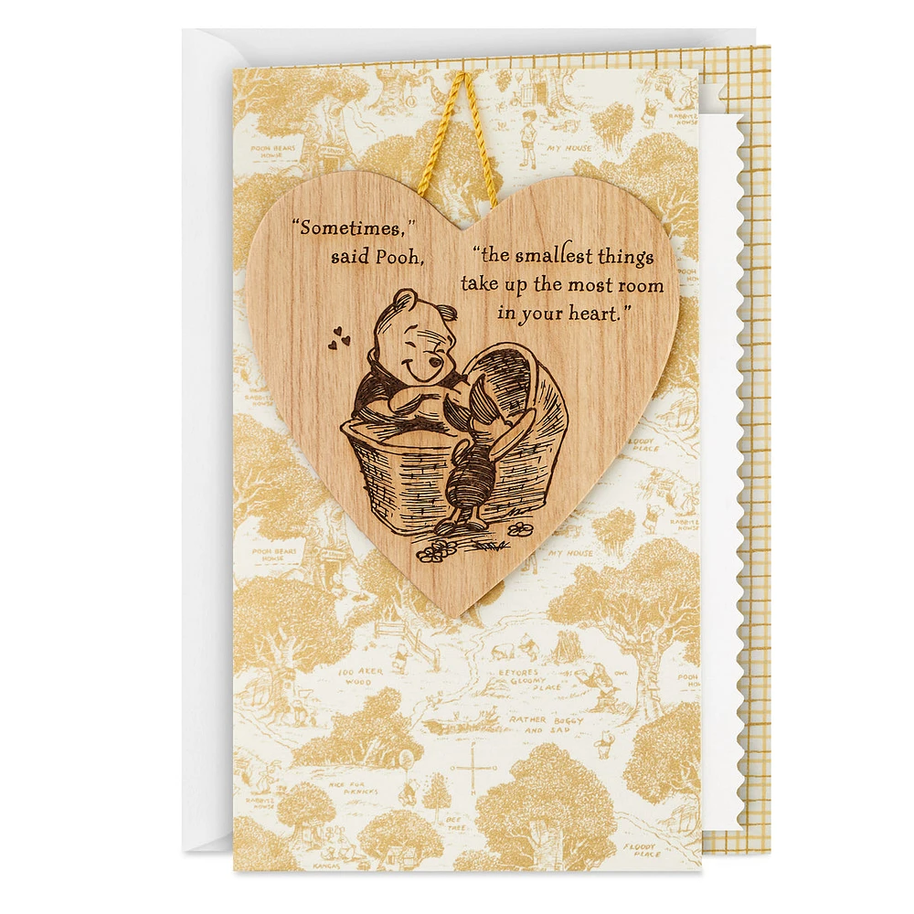 Hallmark Winnie the Pooh Baby Shower Card with Removable Ornament (Poo